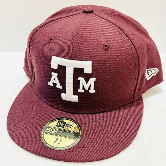 New Era Other - New Era Texas A&M Aggies Logo Wool 59FIFTY Fitted Hat Cap 7 7/8 Maroon‎ NCAA